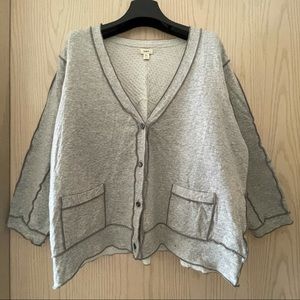 Anthropologie Gray 3/4 Sleeve Jacket - XL